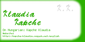 klaudia kapche business card